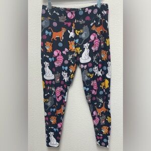 Disney Parks Authentic Large Animated Cat Cartoon Character Print Leggings